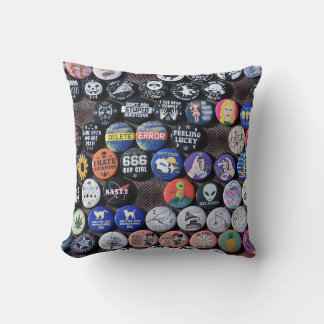 Coussin Coloré Vintage Retro Badge Collection