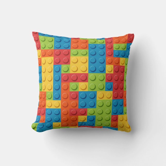 Coussin colorful bricks kids pattern (Recto)