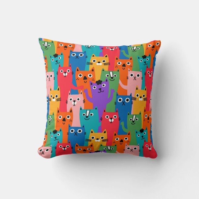 Coussin Colorful cats (Recto)