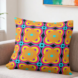 Coussin Colorful Flowers And Shapes
