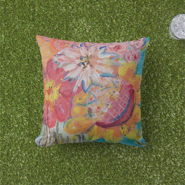 Coussin Colorful Suns by Lydia's Art Sangria (Herbe)