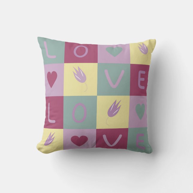 Coussin colourful love pattern (Recto)
