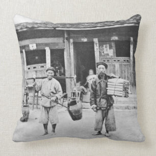 Coussin Colporteurs chinois, c.1870 (photo de b/w)