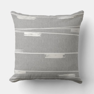 Coussin Combo gris rayé du milieu du siècle