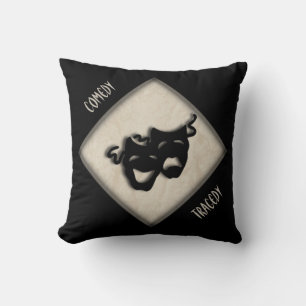 Coussin Comédie et Tragédie Théâtre grec de Masque Jeter l