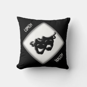 Coussin Comédie et Tragédie Théâtre grec de Masque Jeter l