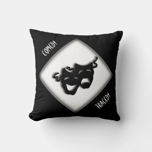 Coussin Comédie et Tragédie Théâtre grec de Masque Jeter l (Recto)
