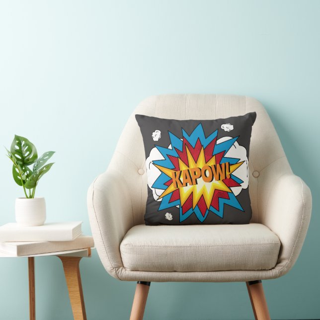 Coussin Comic Livre coloré moderne KAPOW Pop Art (Chaise)