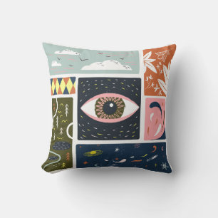 Coussin Comic Nature Space : Illustration d'automne