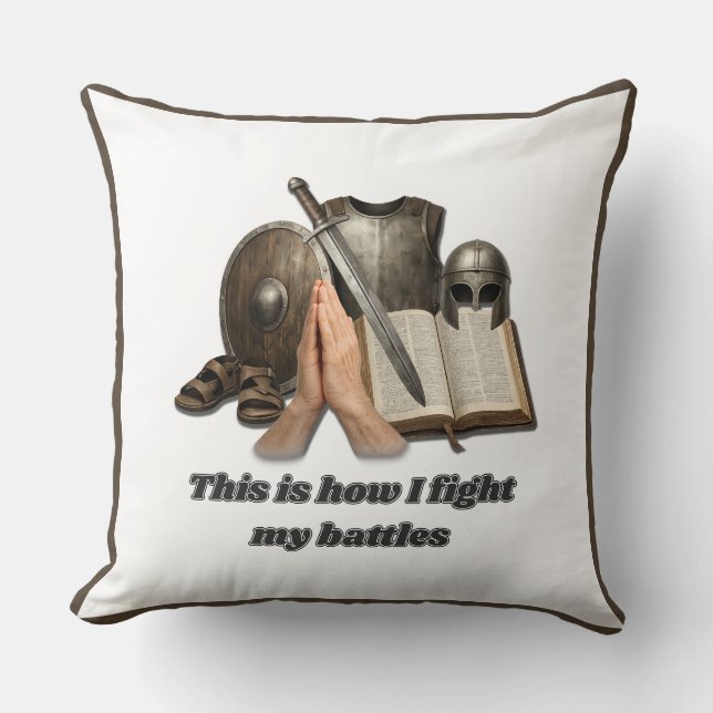 Coussin Comment je mène mes batailles (Recto)