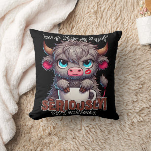 Coussin Comment je prends mon café ? Sérieusement Très sér
