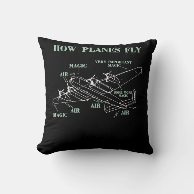 Coussin Comment les avions volent amusant ingénieur aérosp (Recto)