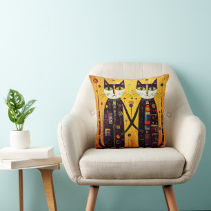 Coussin Compagnons Abstraits : Un conte de deux chats