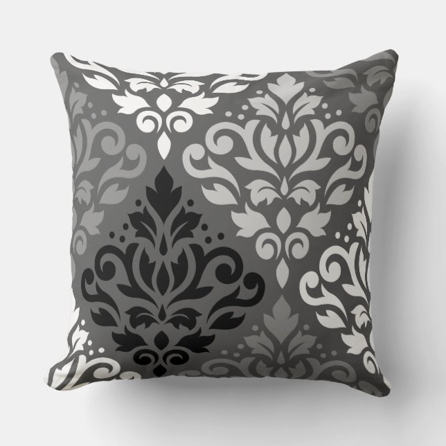 Coussin Compensation Ptn BW de damassé de rouleau grande (Recto)