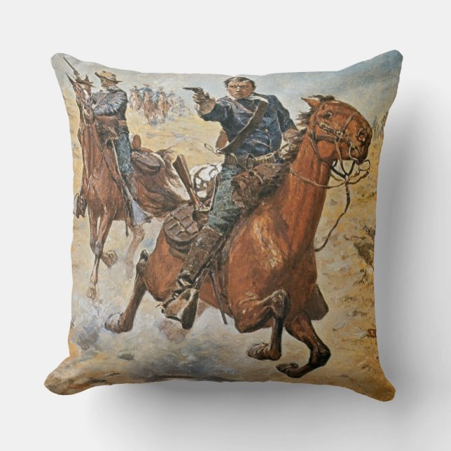 Coussin Complètement Sure : un soldat de la cavalerie des (Recto)