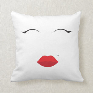 Coussin composez les yeux des lèvres inspirés par Marilyn
