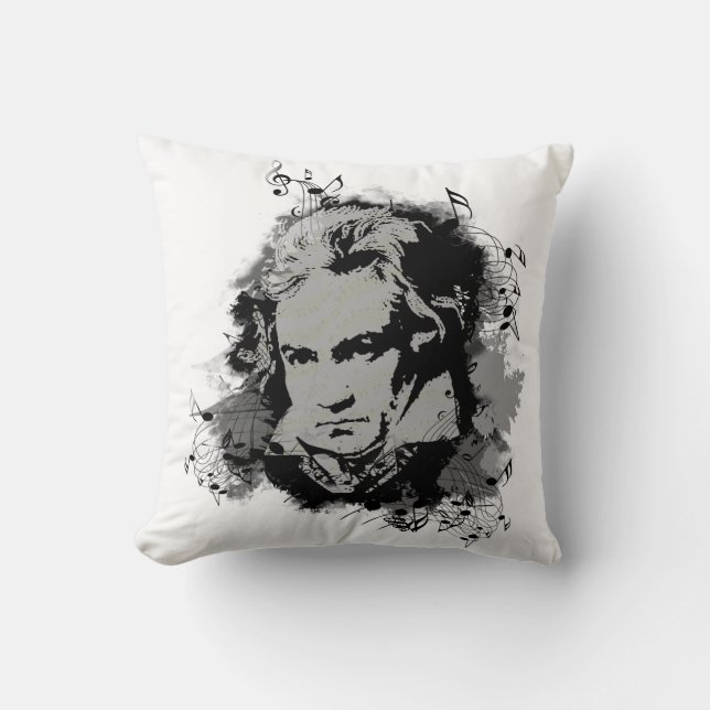 Coussin Compositeur allemand Beethoven musique classique (Recto)