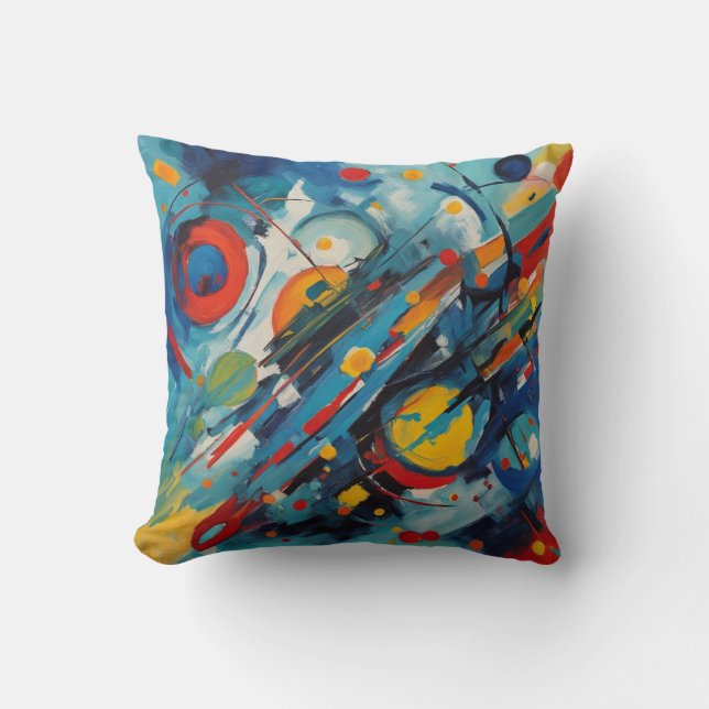 Coussin Composition Abstraite Dynamique Collision Céleste (Recto)
