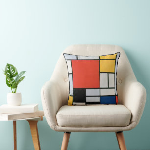 Coussin Composition Abstraite Vintage de Piet Mondrian