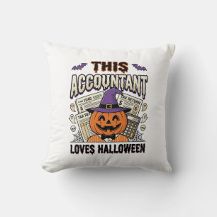 Coussin Comptable Halloween Drôle Saison fiscale effrayant