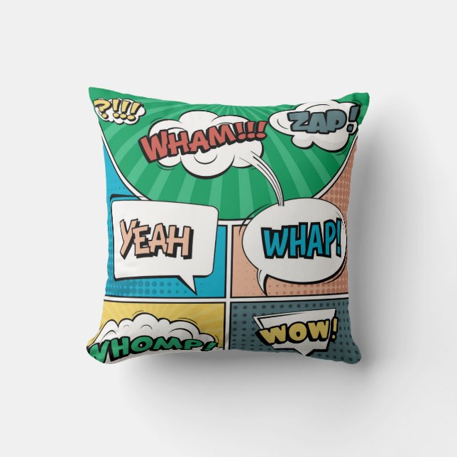 Coussin concept créatif Abstrait comic pop art style blan (Recto)