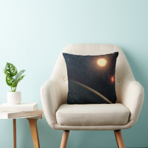 Coussin Concept de l'artiste illustrant Kepler-16b.