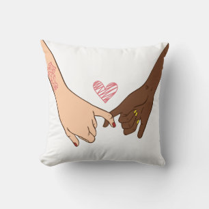 Coussin Concept de promesse pincée tirée à la main
