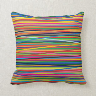 Coussin Conception abstraite colorée de rayures