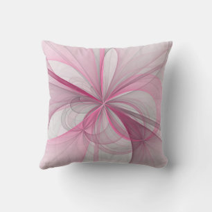 Coussin Conception Abstraite de fractal rose pâle moderne