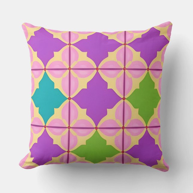 Coussin Conception Abstraite Géométrique Colorée (Recto)