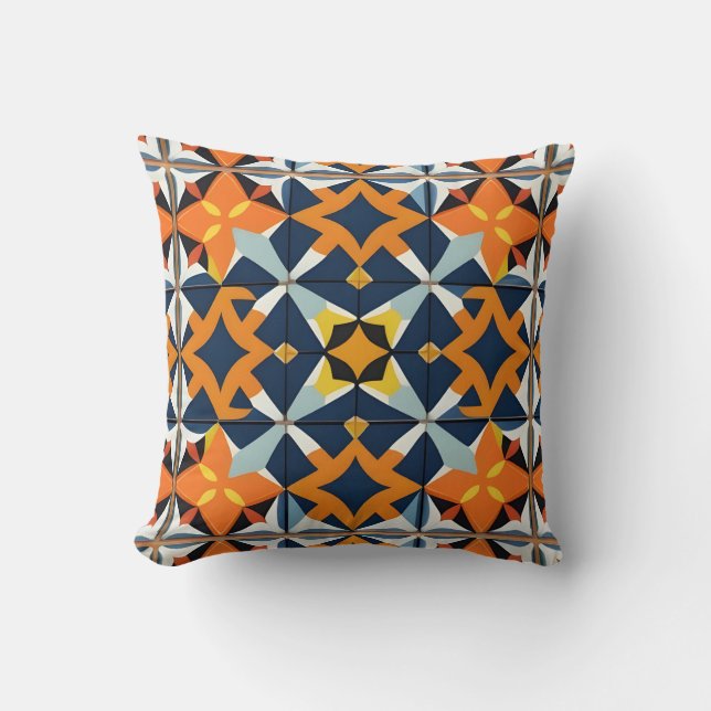 Coussin Conception Abstraite Géométrique Colorée (Recto)