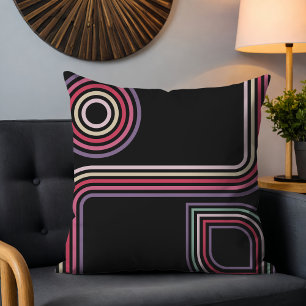 Coussin Conception abstraite inspirée les années 70 rétroa