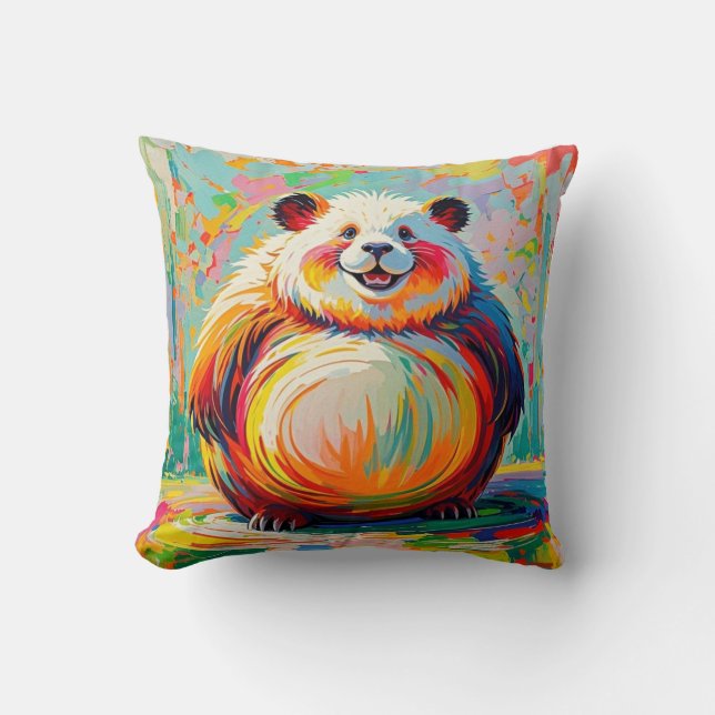Coussin Conception artistique d'un panda géant abstrait et (Recto)
