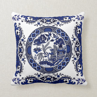 Coussin Conception bleue classique de la Chine de saule