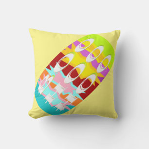 Coussin Conception Boo Hoo flash couleurs texte blanc
