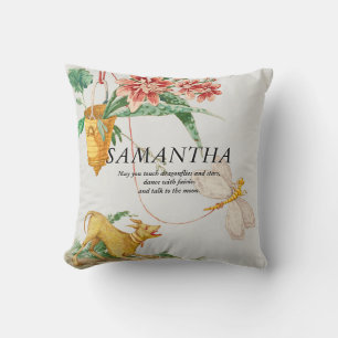 Coussin Conception botanique italienne florale Chien & Lib