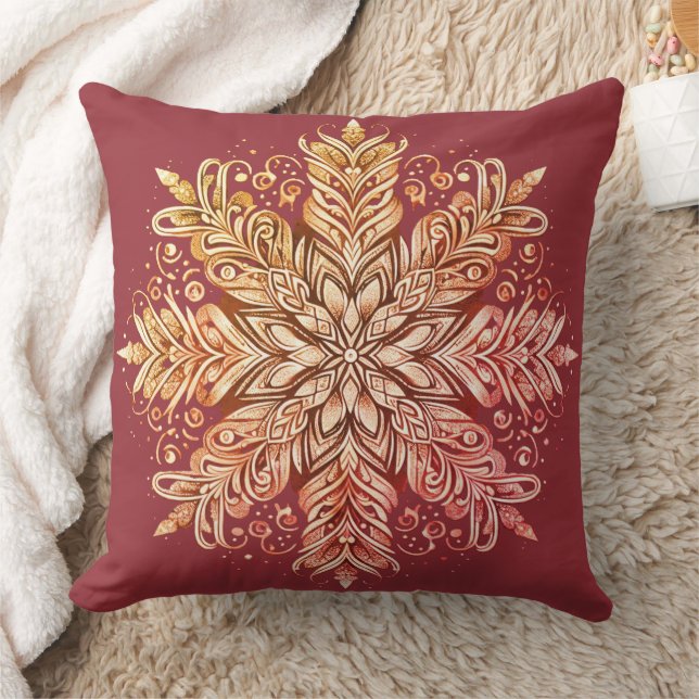 Coussin Conception complexe de flocon de neige (Couverture)