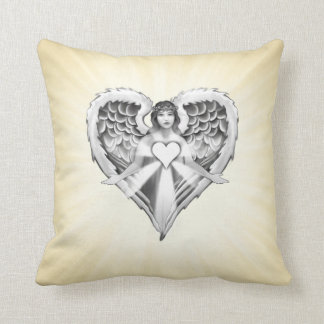 Coussin Conception d'ailes de coeur d'ange gardien