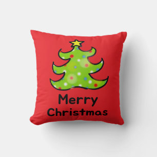 Coussin Conception d'arbre fantaisiste de Joyeux Noël