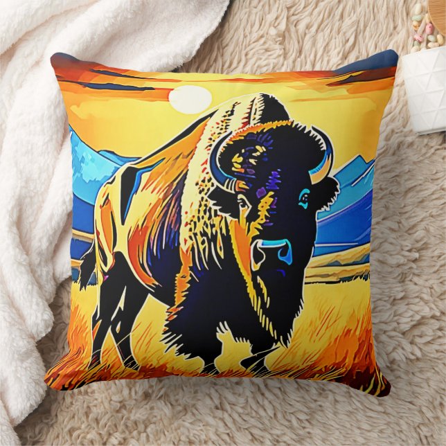 Coussin Conception de Bison Sunset Majesty (Couverture)