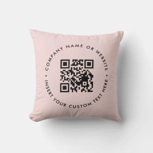 Coussin Conception de branding d'entreprise QR rose fémini