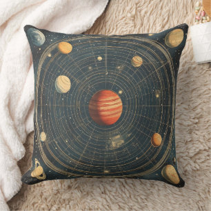 Coussin Conception de cartes célestes centrées sur les jup