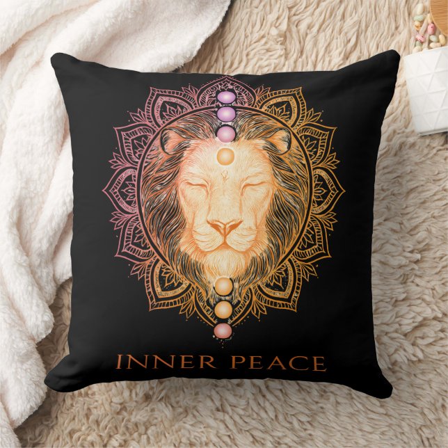 Coussin Conception de Chakra Lion de Paix Intérieure (Couverture)