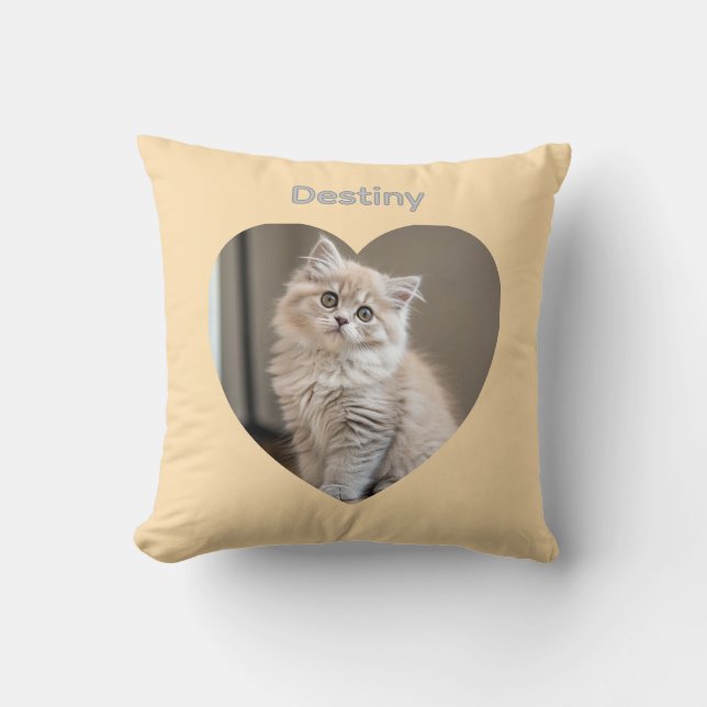 Coussin Conception de chat en forme de cœur (Recto)