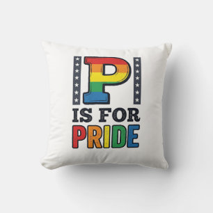 Coussin Conception de chemise arc-en-ciel de lettre de fie