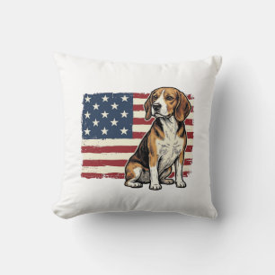 Coussin Conception de chemise pour chien de drapeau patrio