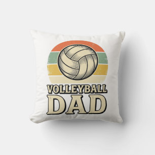 Coussin Conception de chemise rétro pour papa de volleybal