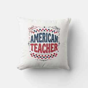 Coussin Conception de chemise vintage patriotique pour ens