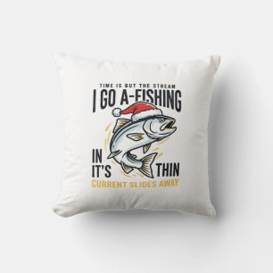 Coussin Conception de citation de ruisseau de pêche de Noë