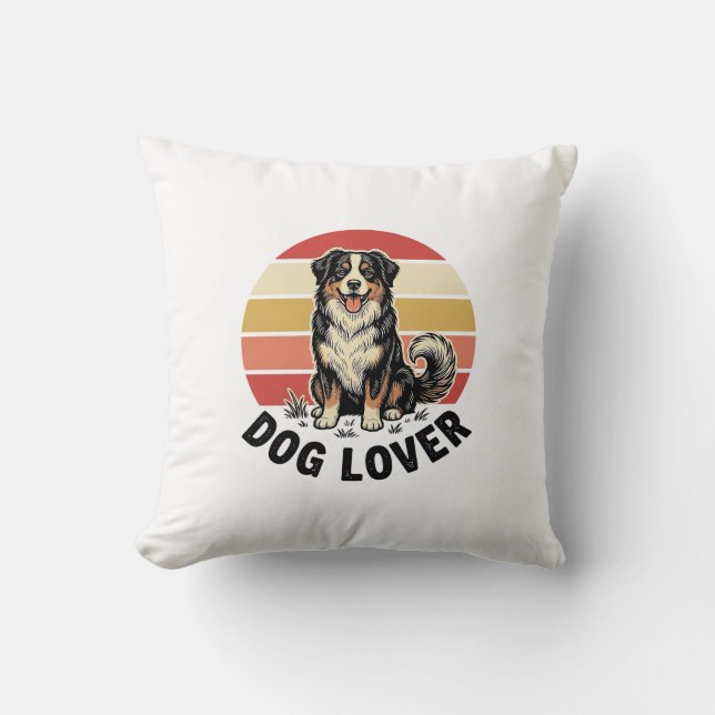 Coussin Conception de coucher de soleil de chien mignon gr (Recto)